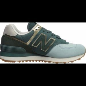 574 Aqua/Gold Patch Women’s New Balance
